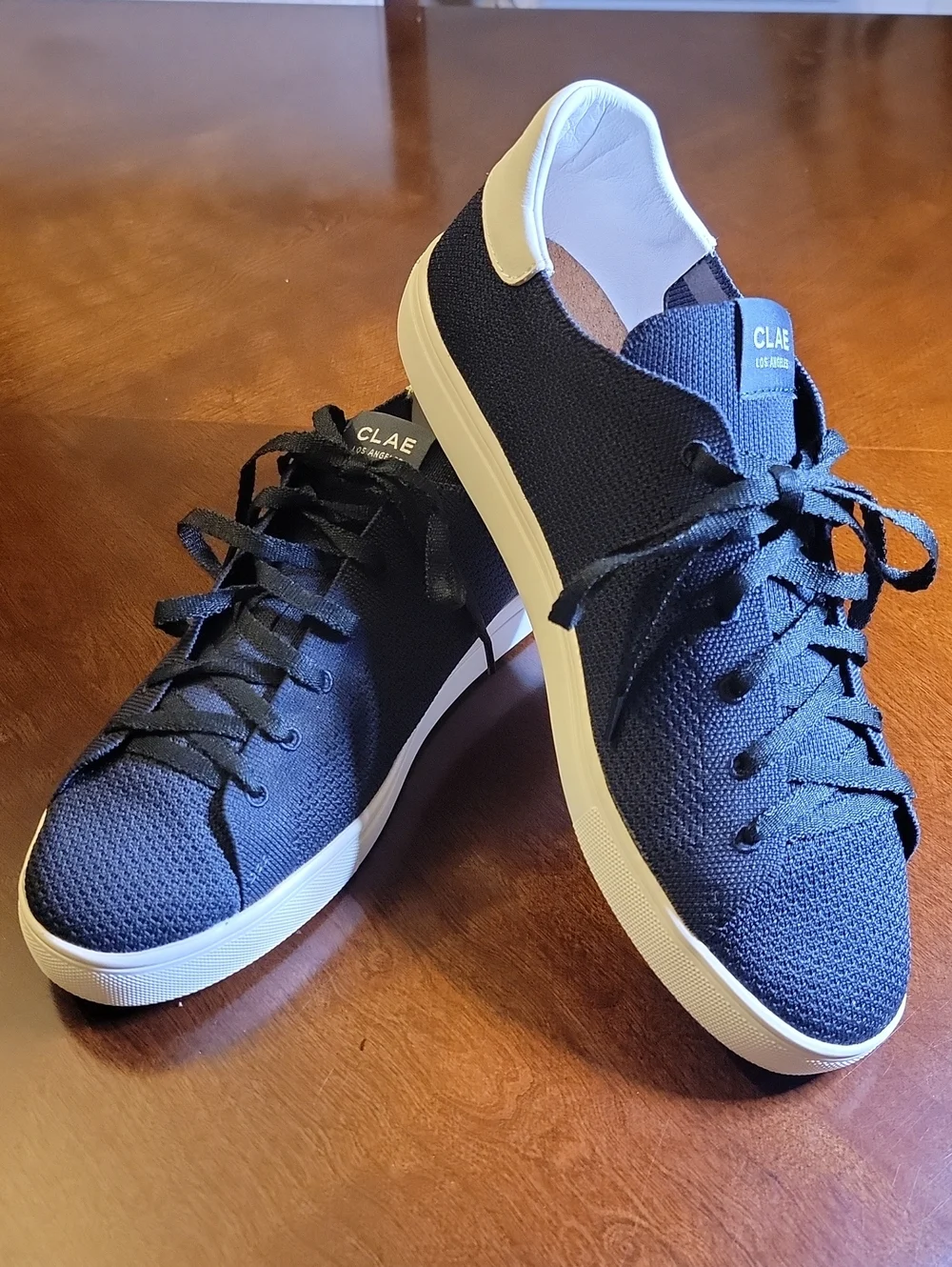 Clae Bradley Knit Low-Top Sneakers in Navy